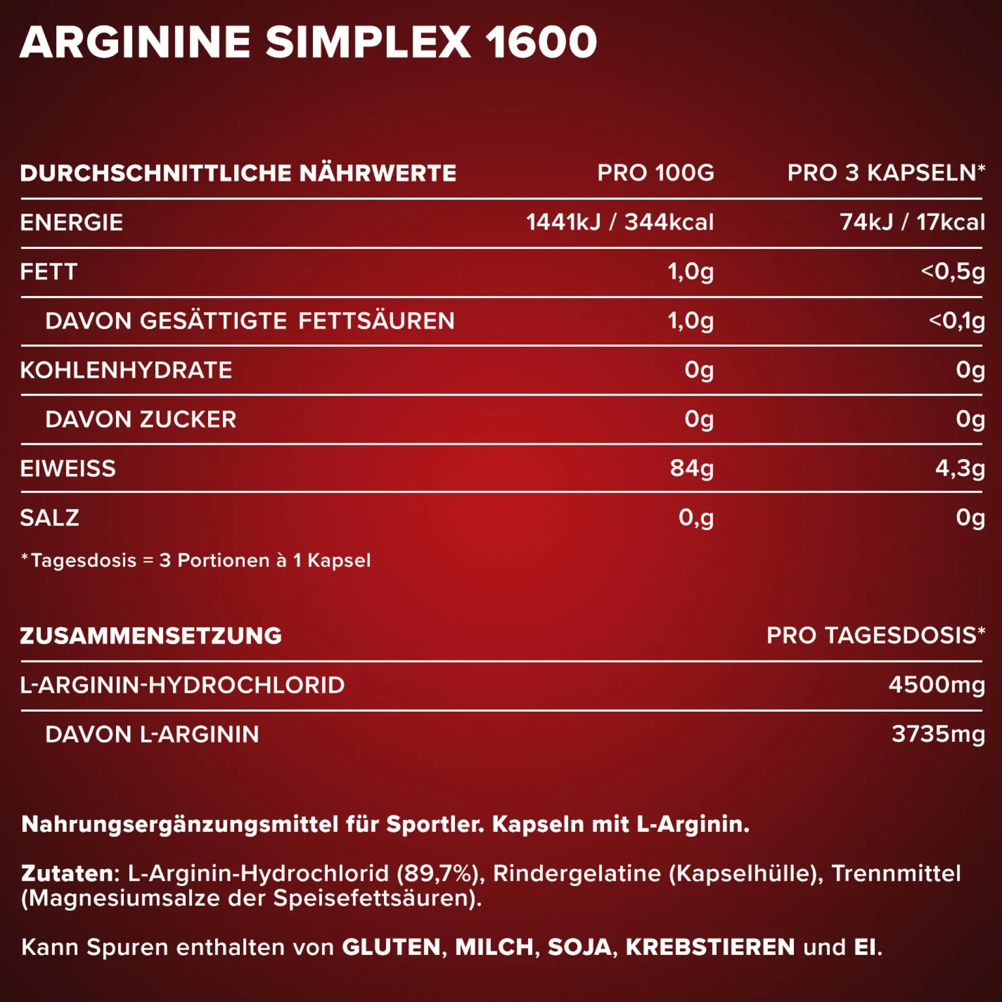 Arginin Simplex 1600