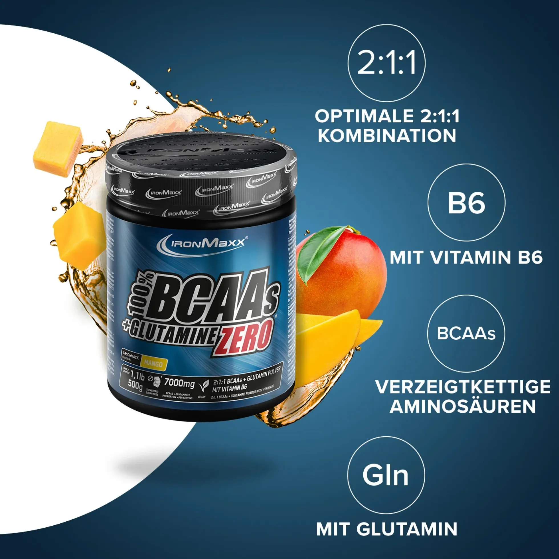 100% BCAAs + Glutamine Zero (500g)