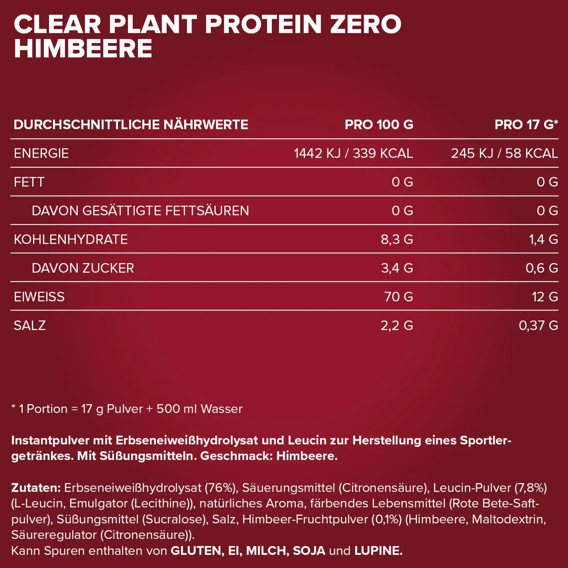 Clear Plant Protein ZERO (400g)
