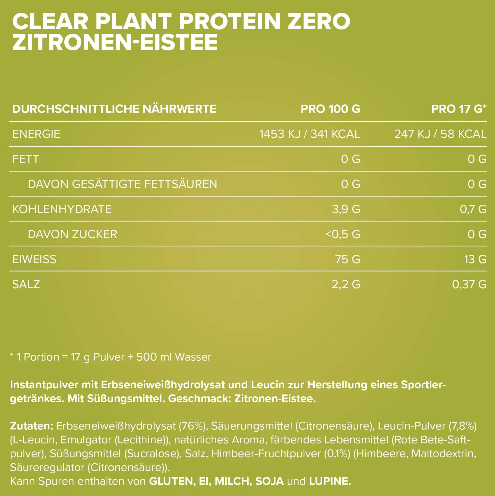 Clear Plant Protein ZERO (400g)