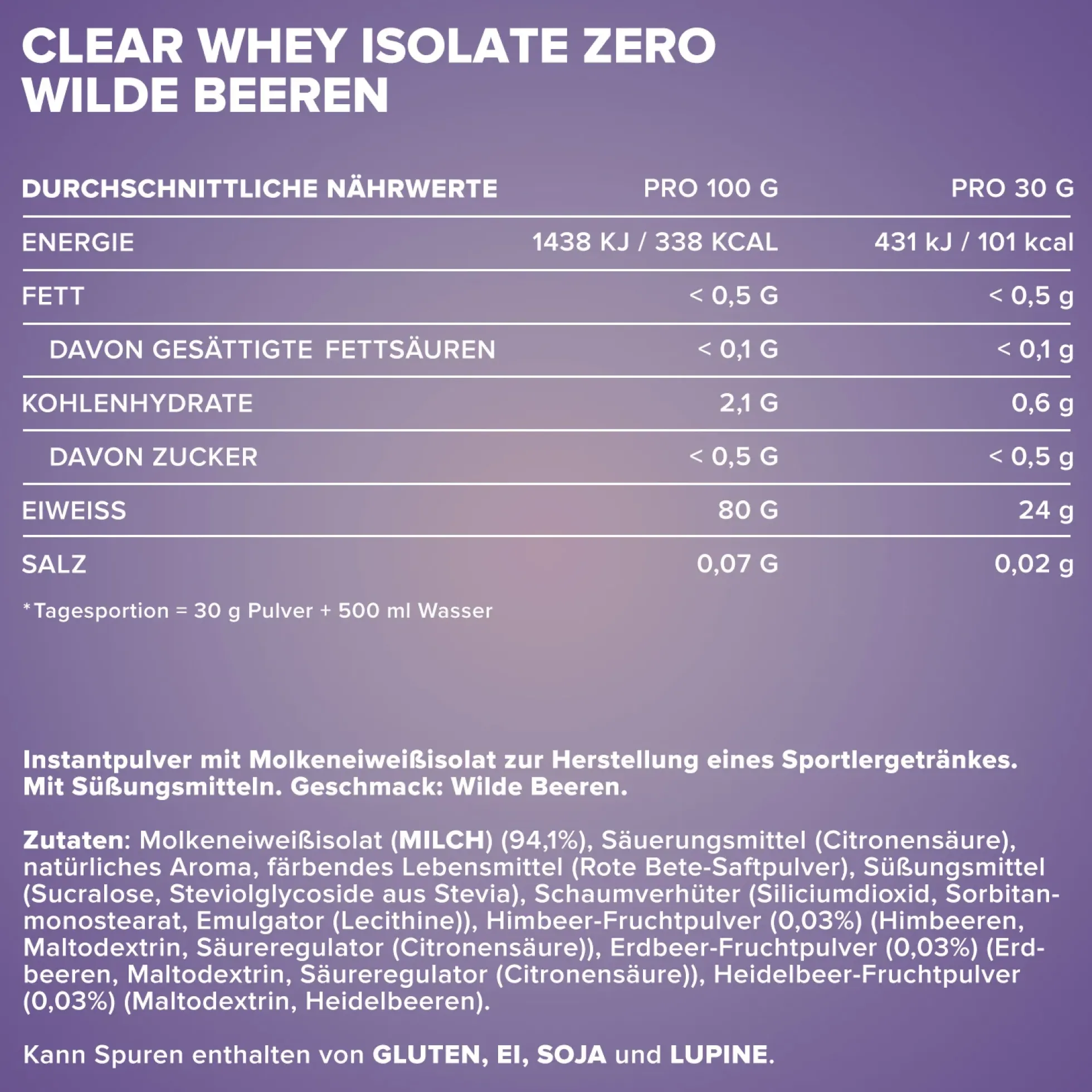 Clear Whey Isolate ZERO (30g)