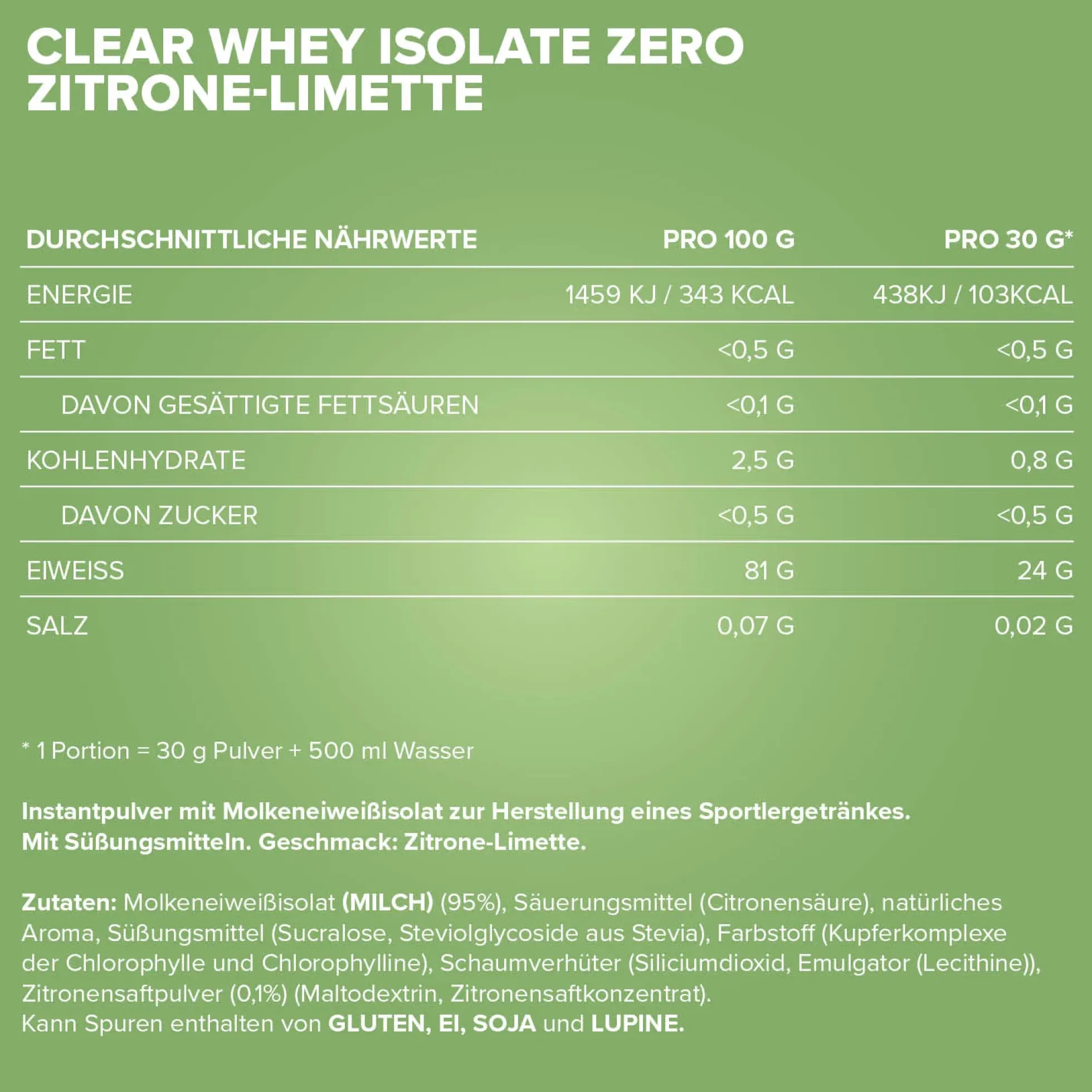 Clear Whey Isolate ZERO (400g)