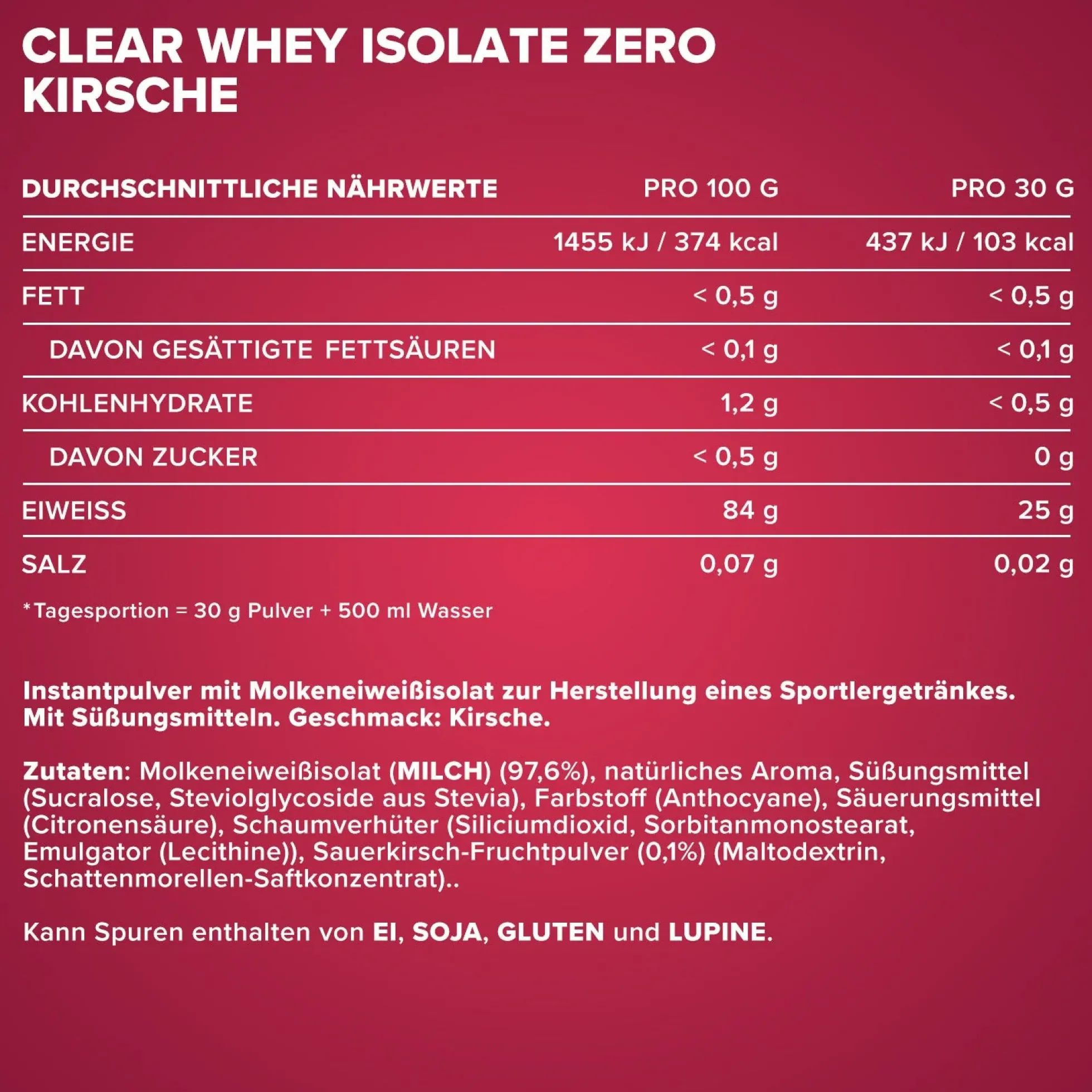 Clear Whey Isolate ZERO (400g)