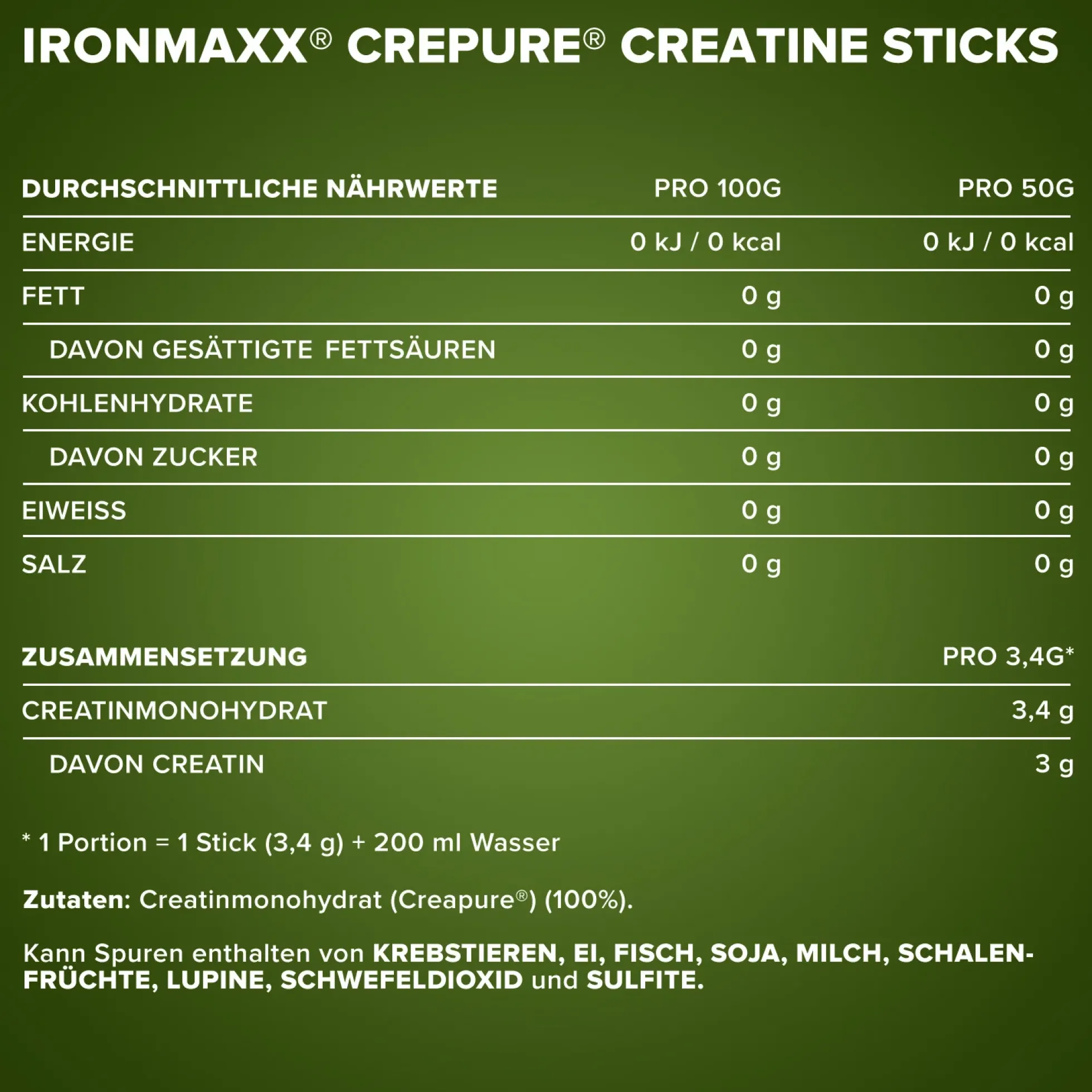 Creatine Creapure® Sticks (30x3,4g)