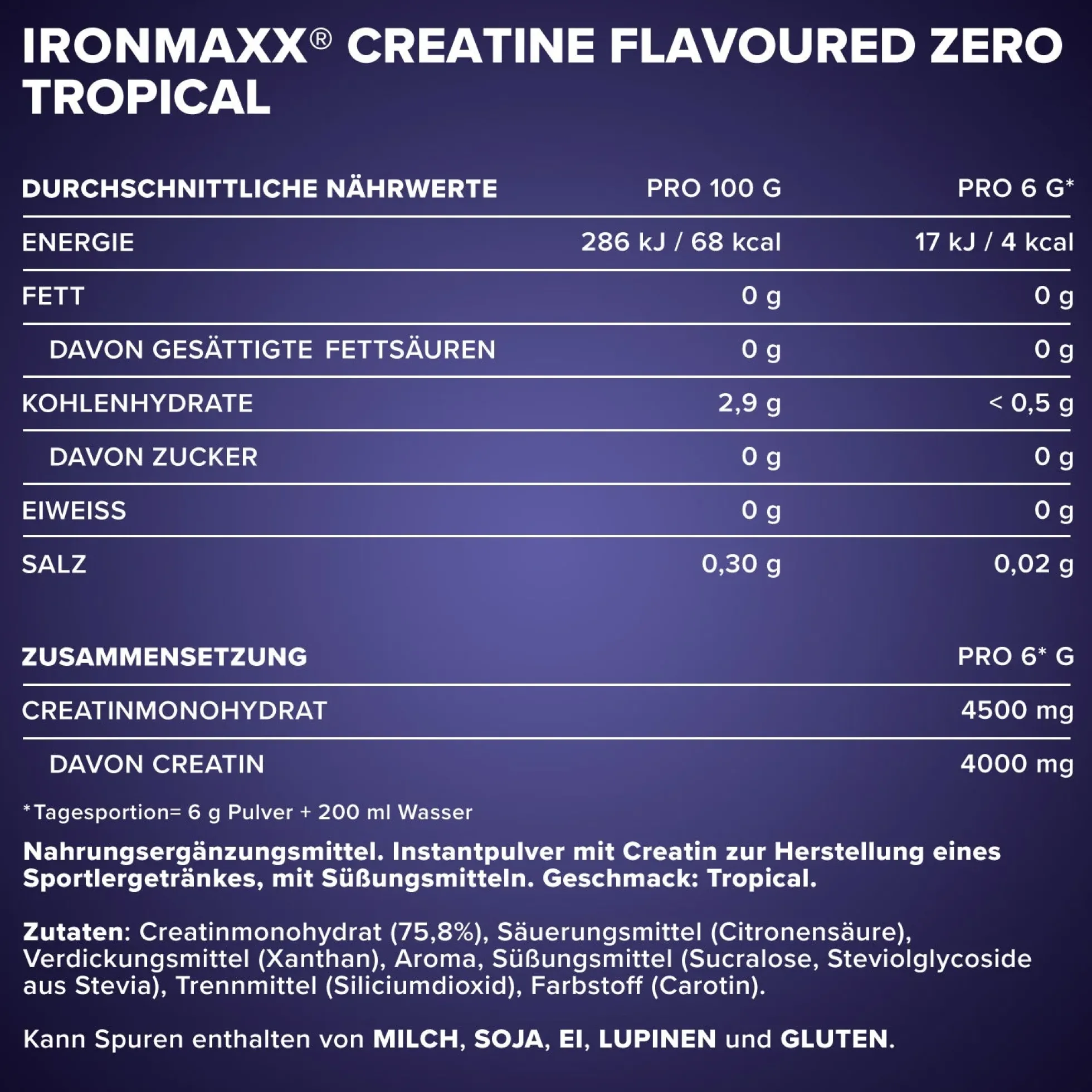 Creatine Flavoured Zero (500g)