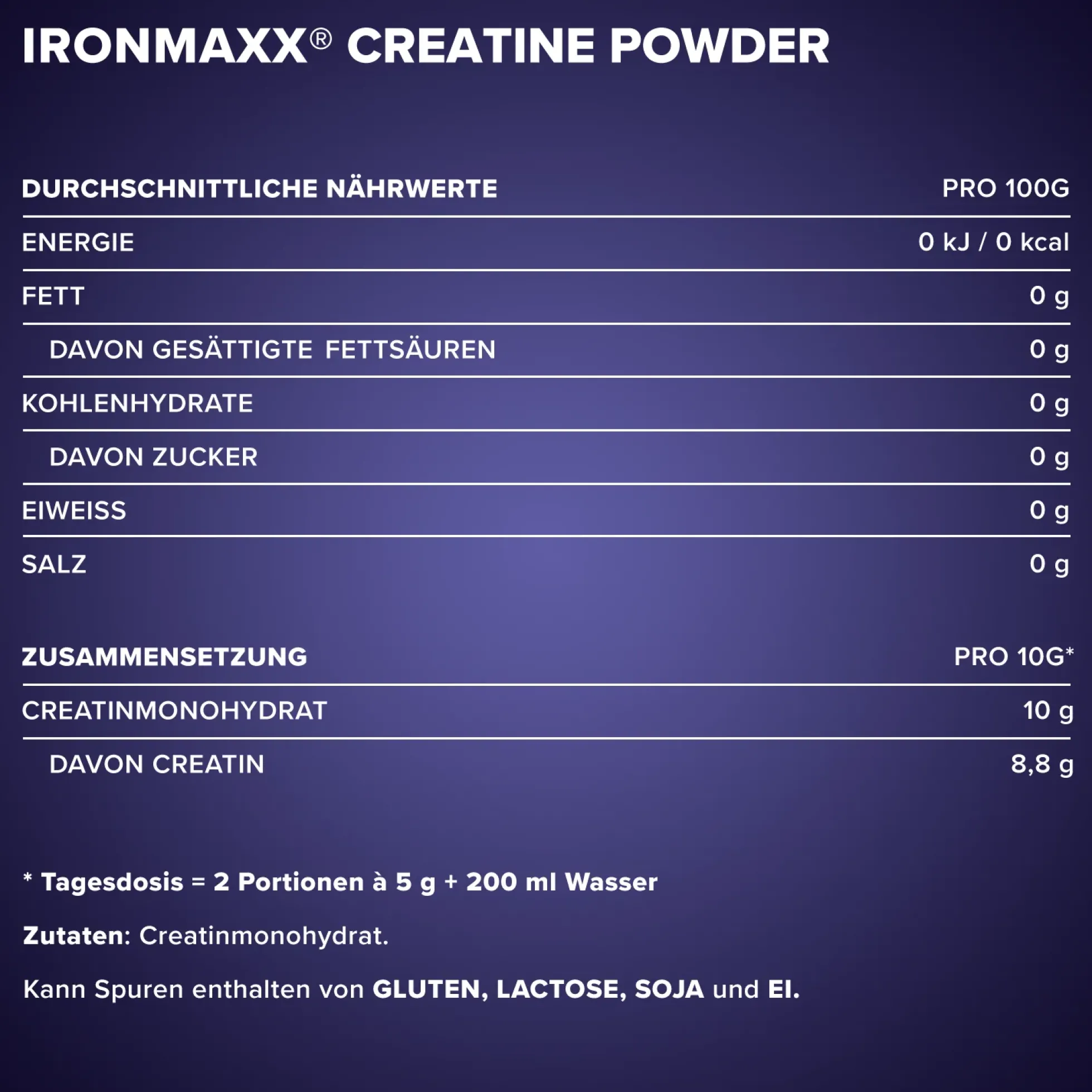 Creatine Powder Monohydrat (750g)