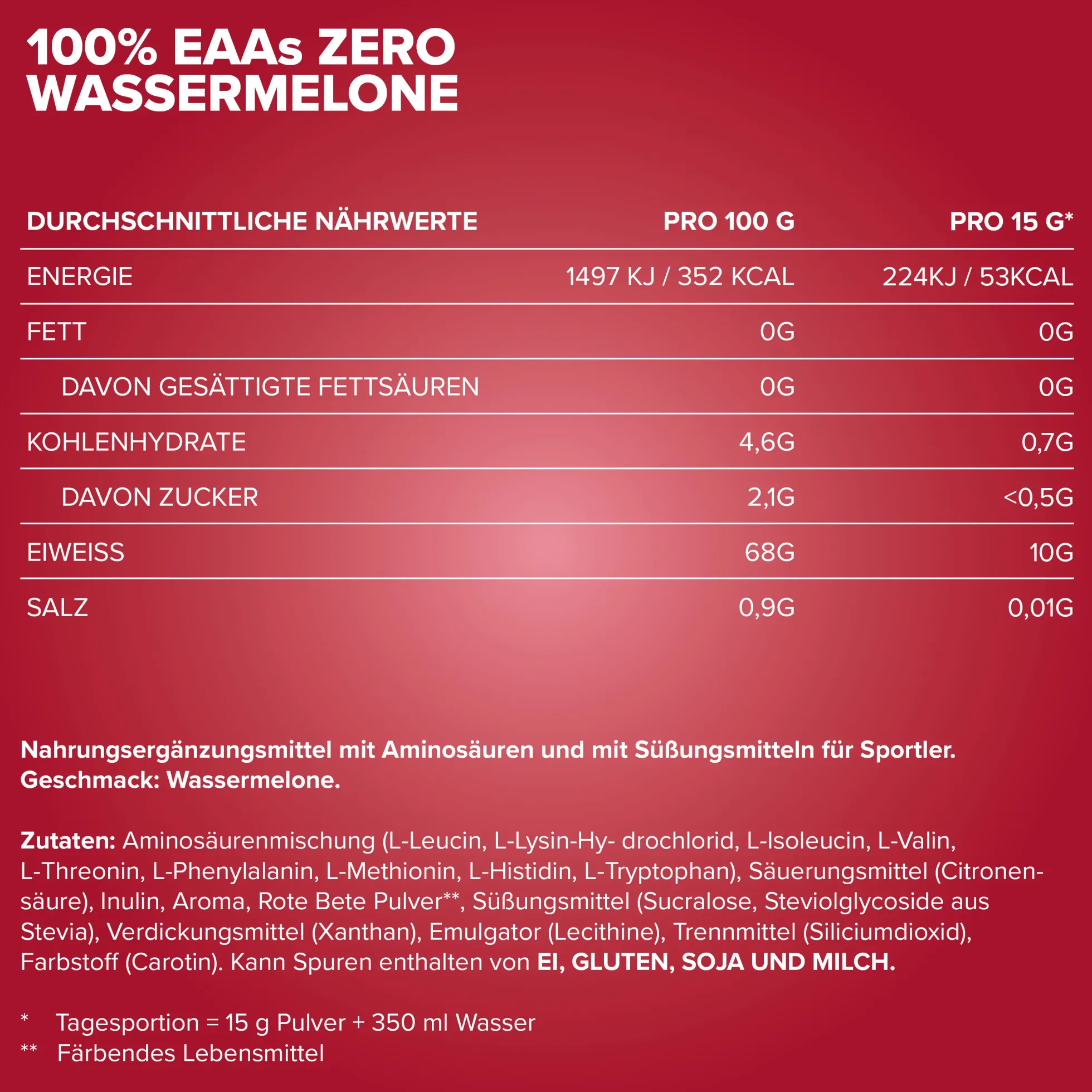 100% EAAs Zero (500g)