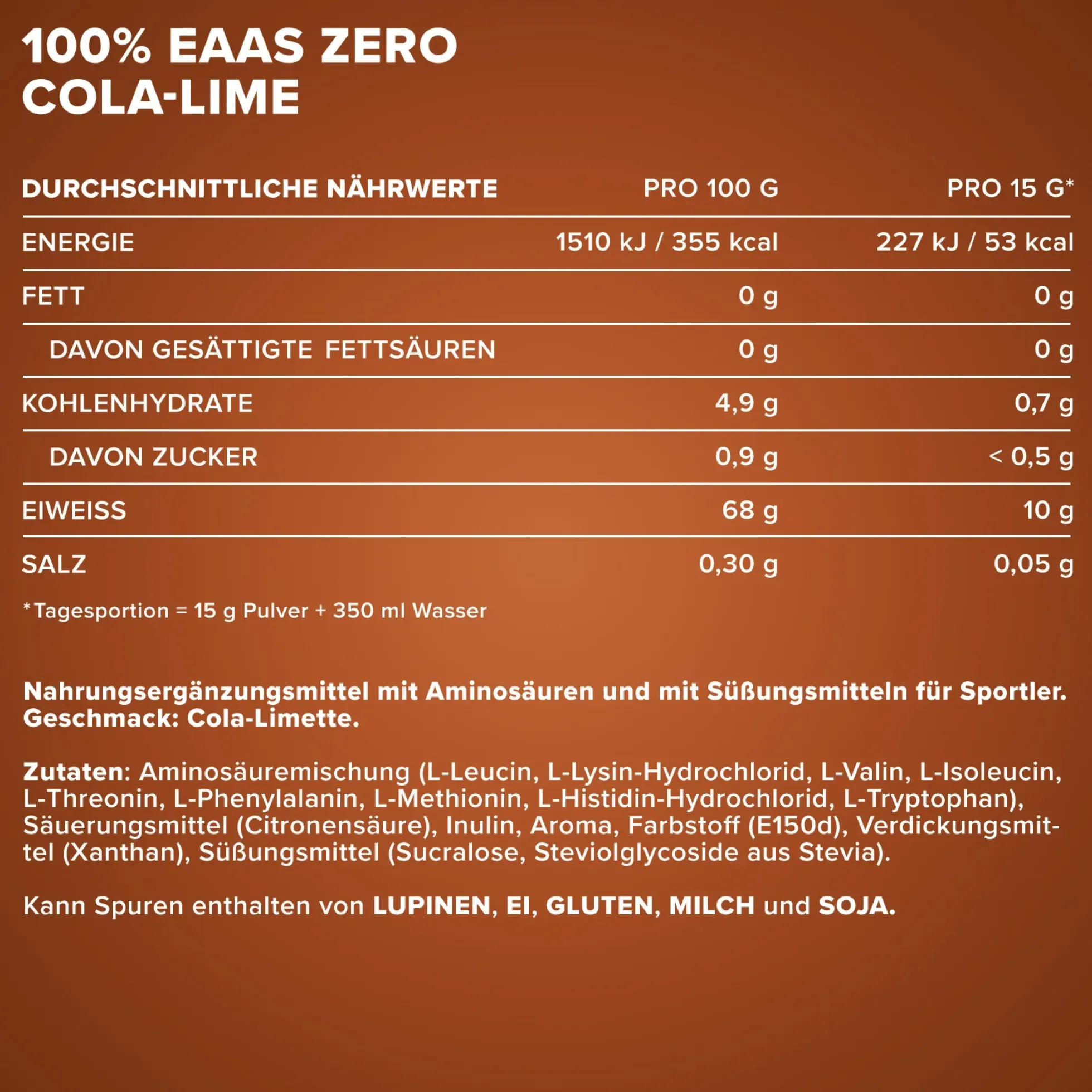 100% EAAs Zero (500g)