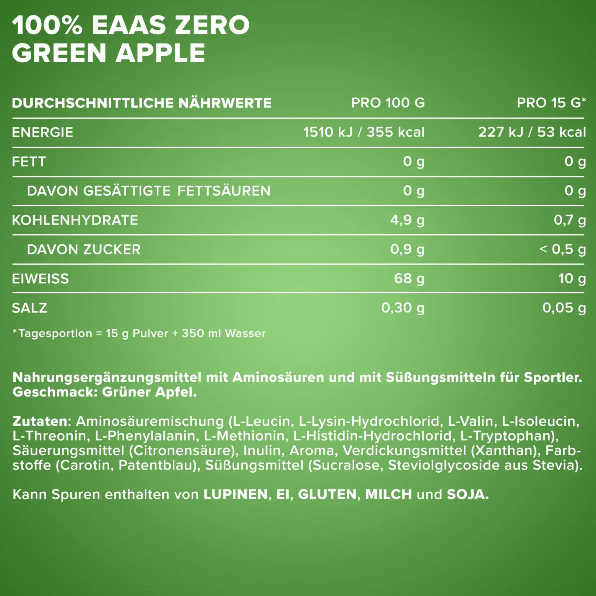 100% EAAs Zero (500g)