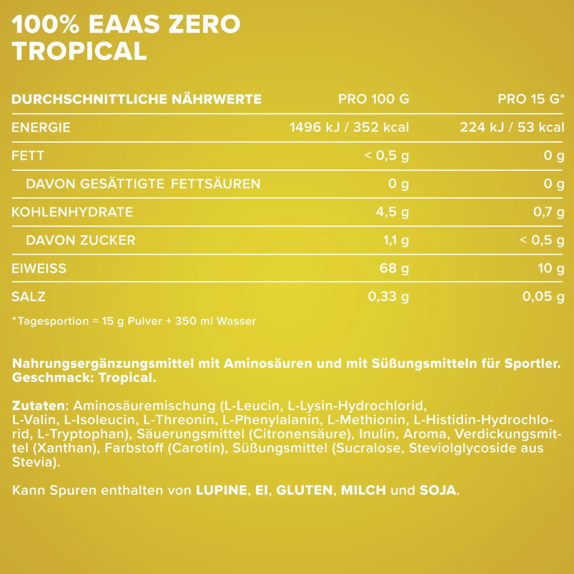 100% EAAs Zero (500g)
