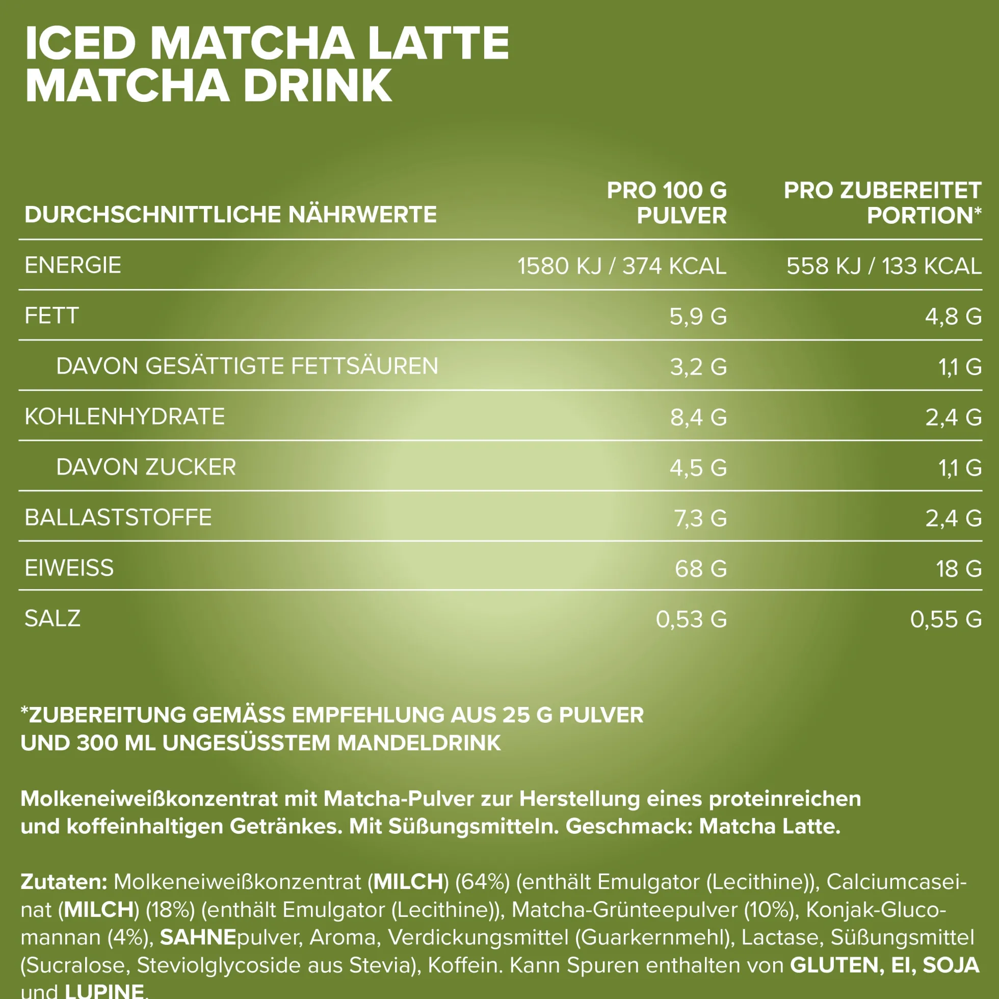 Iced Matcha Latte (400g)