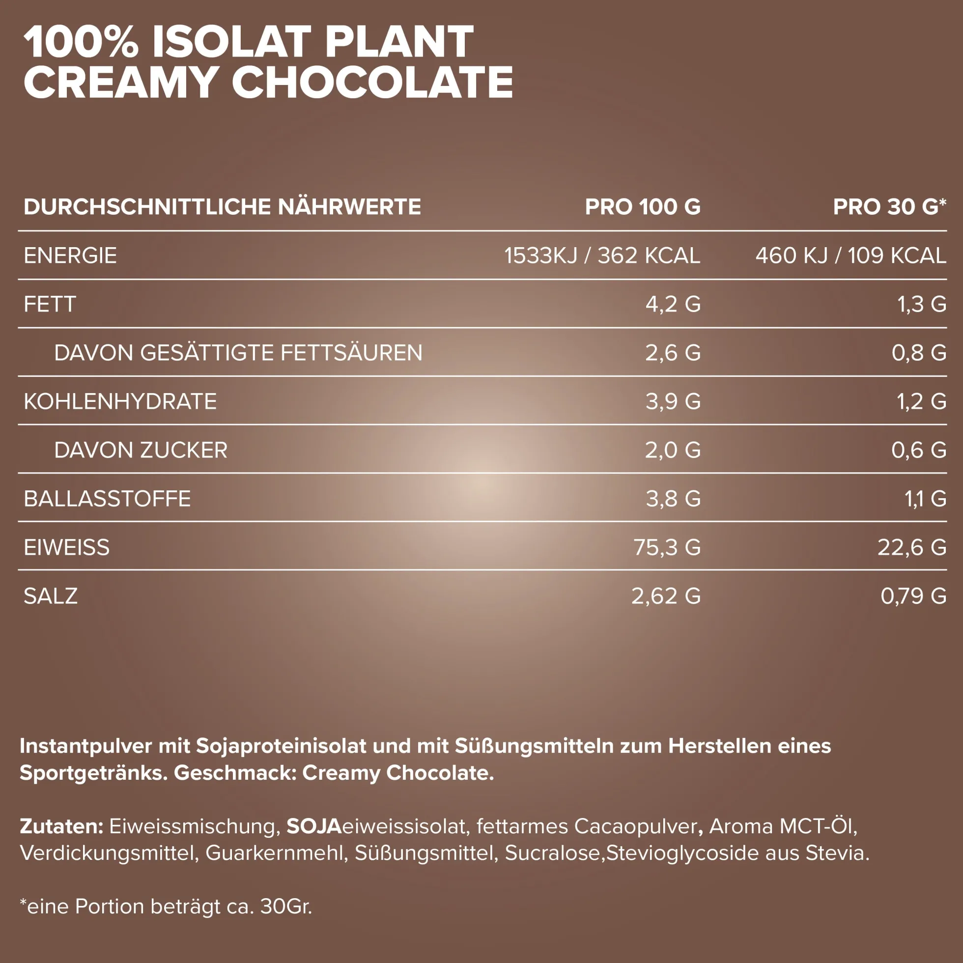 100% Isolat Plant (500g)