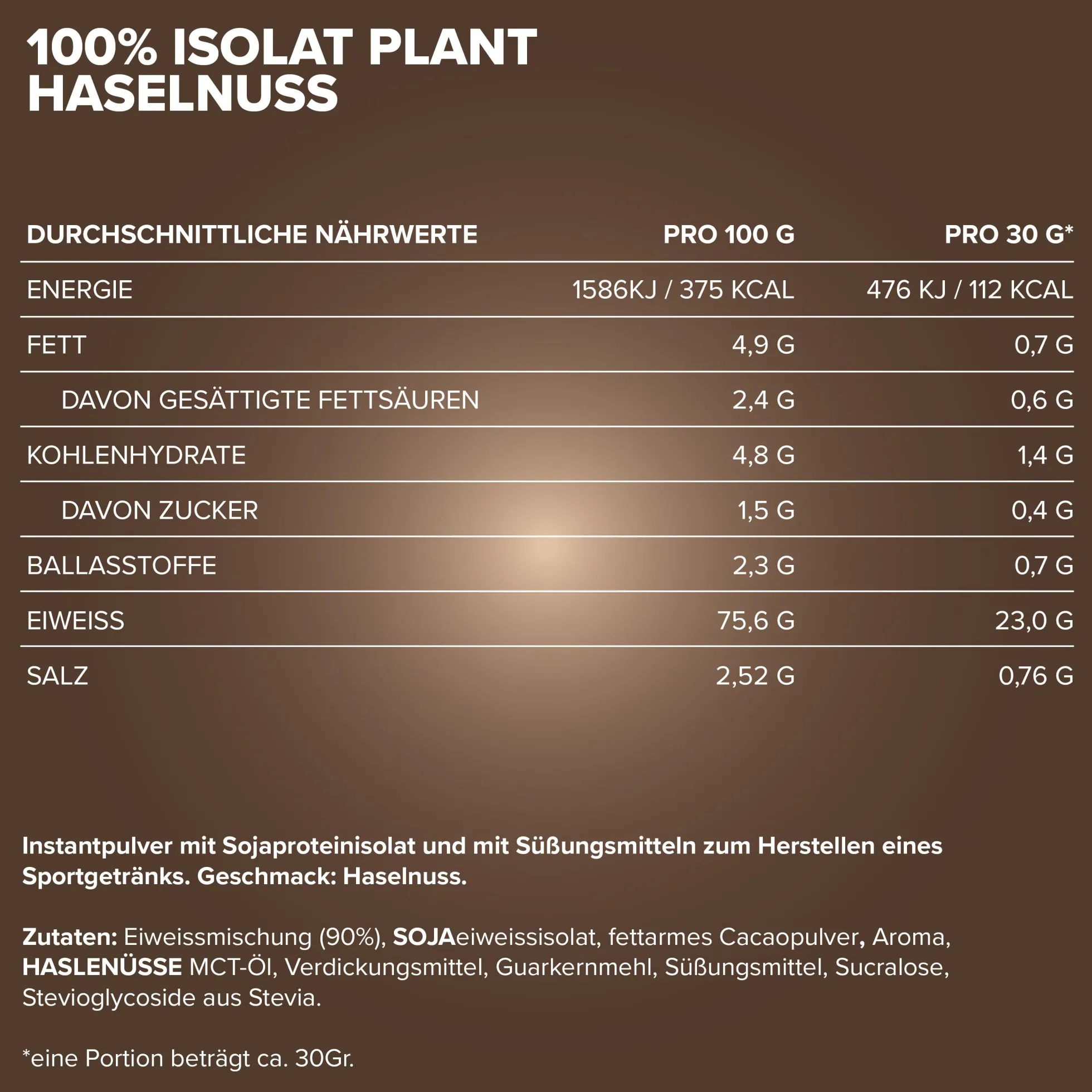 100% Isolat Plant (500g)