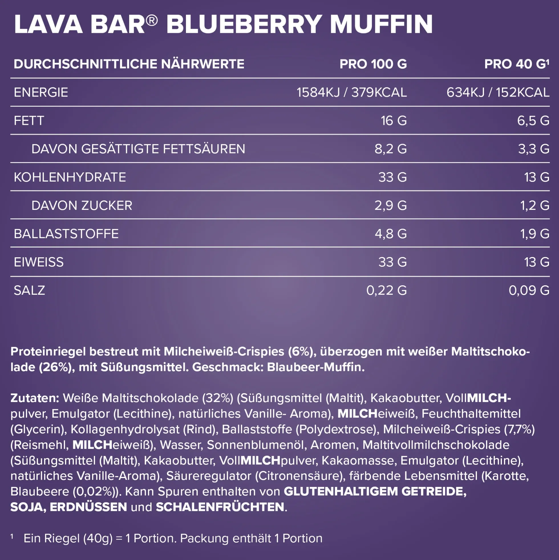 Lava Bar Protein Riegel (40g)