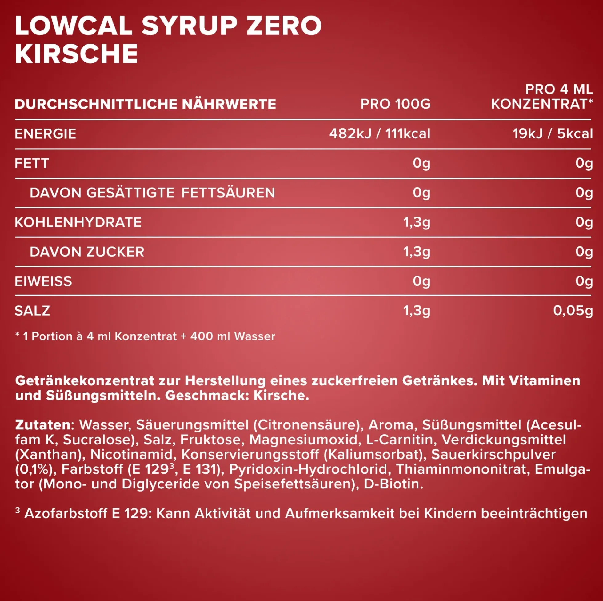 LowCal Syrup Zero (1000ml)