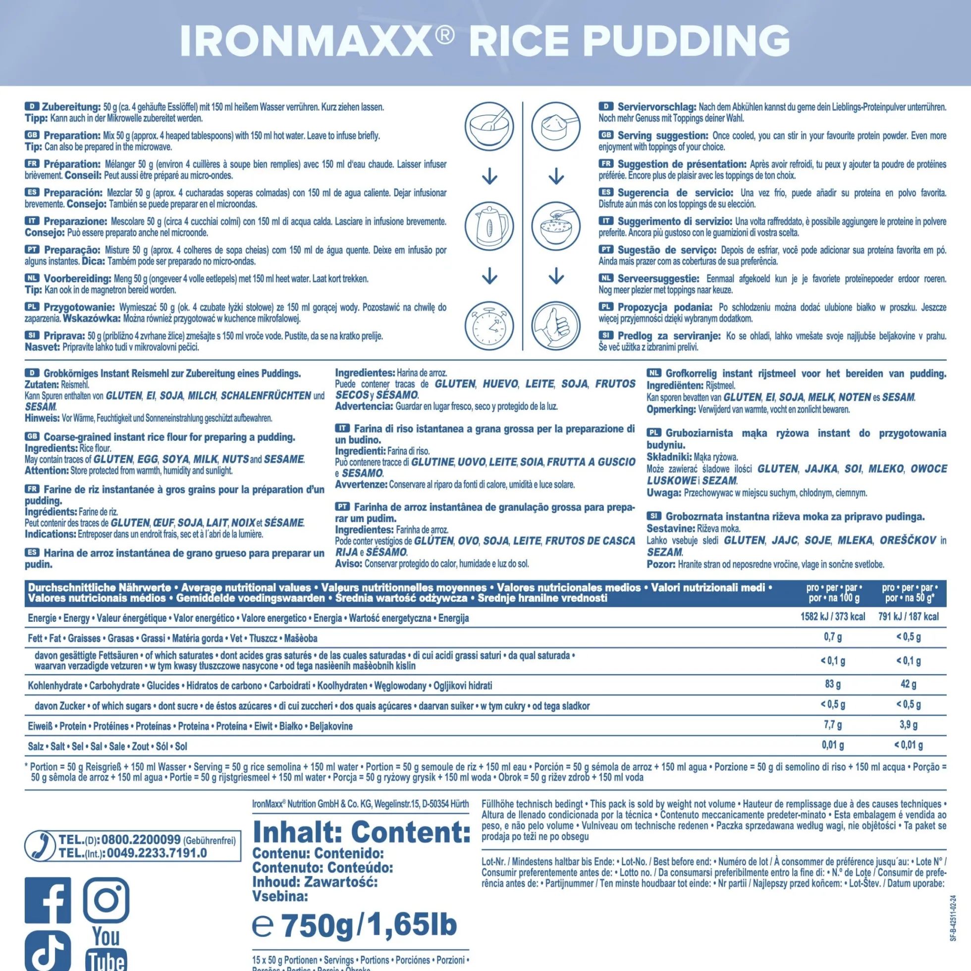 Rice Pudding (750g)