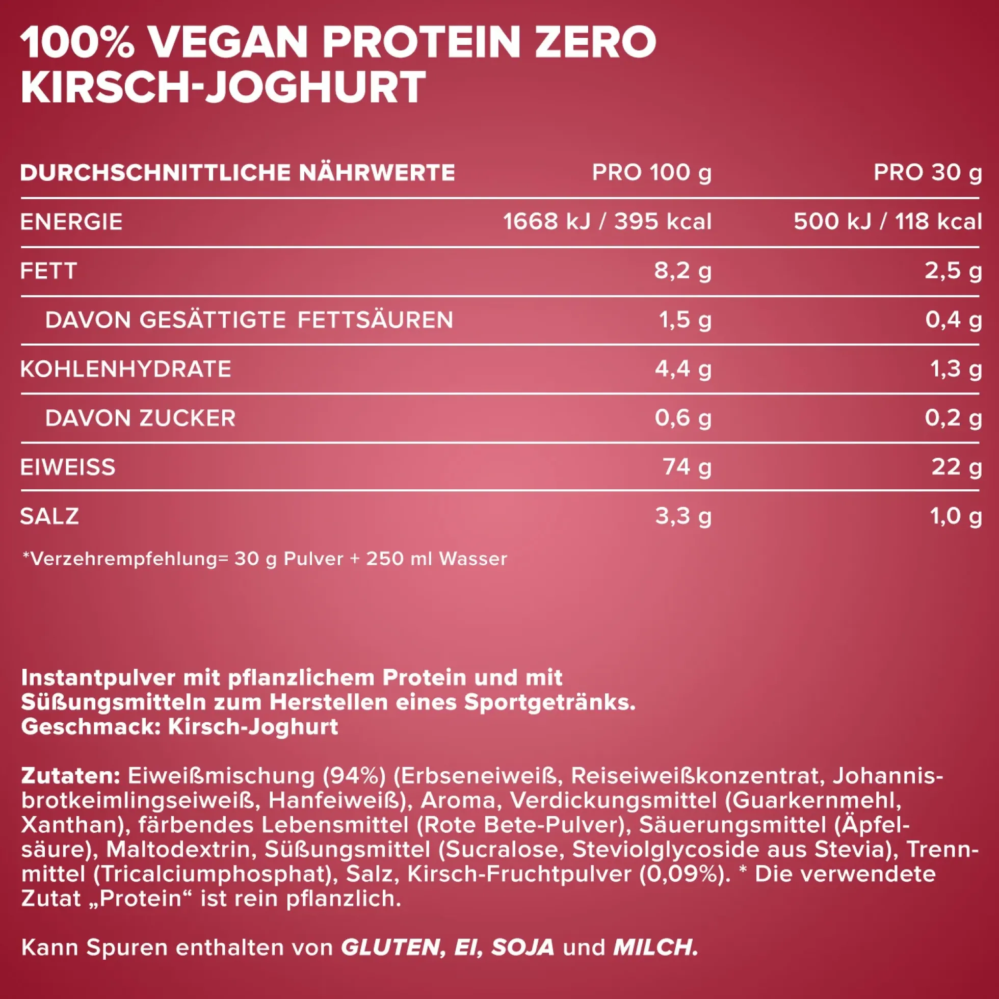 100% Vegan Protein Zero (500g)