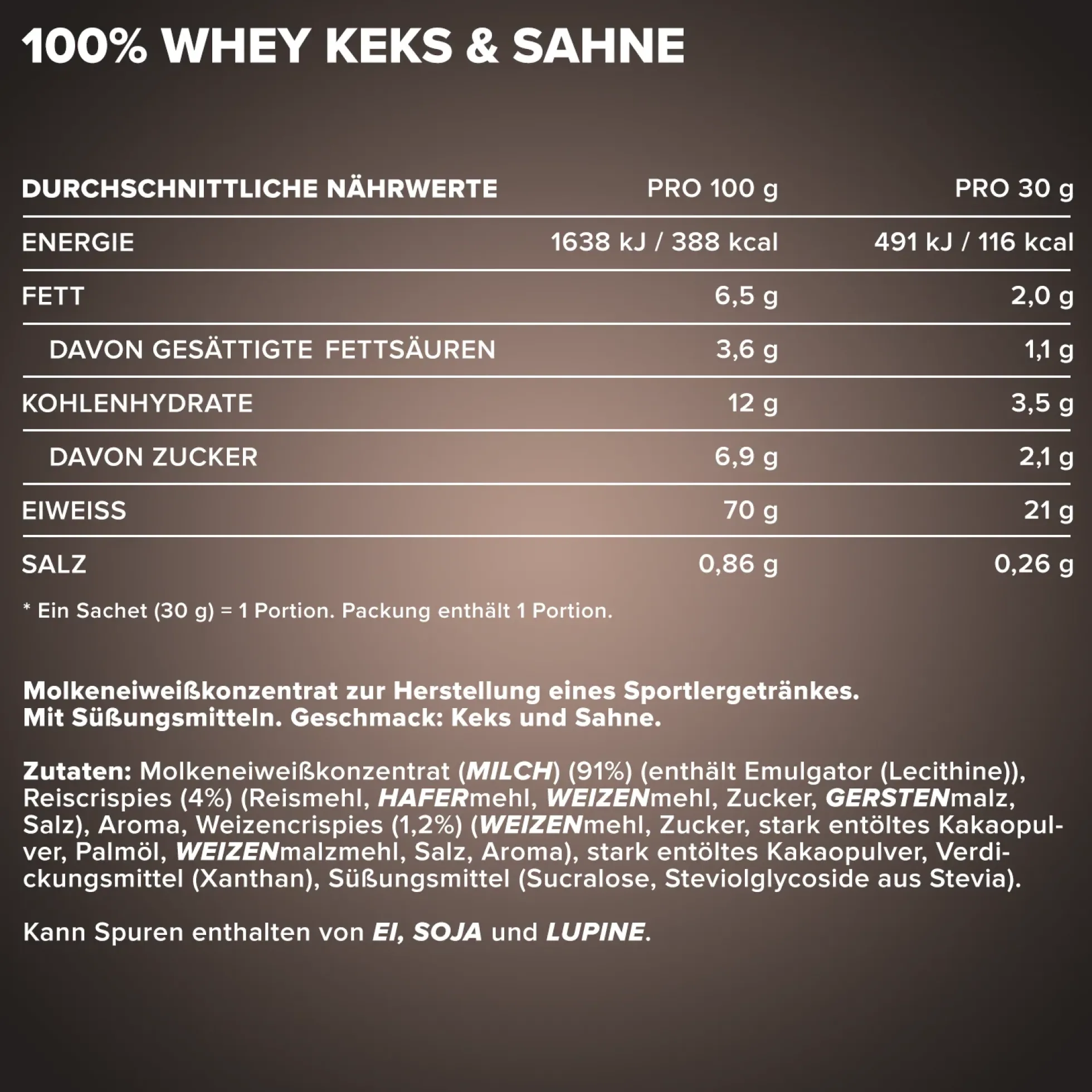 100% Whey Protein (10x30g)