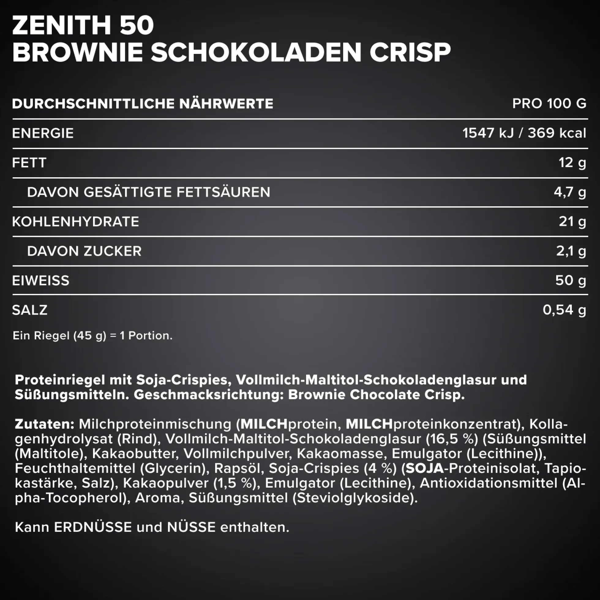 ZENITH® 50 Protein Riegel (100g)