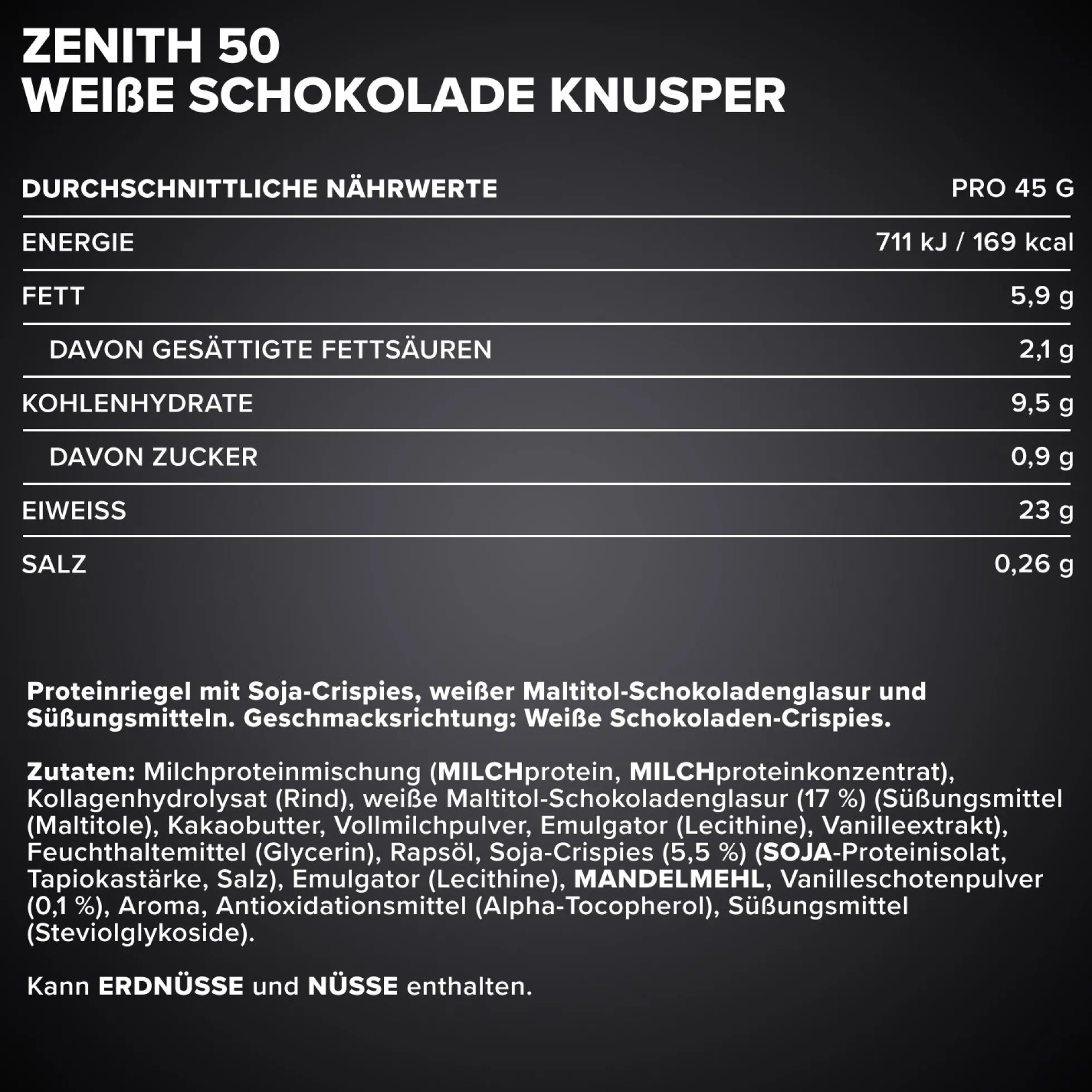 ZENITH® 50 Protein Riegel (45g)