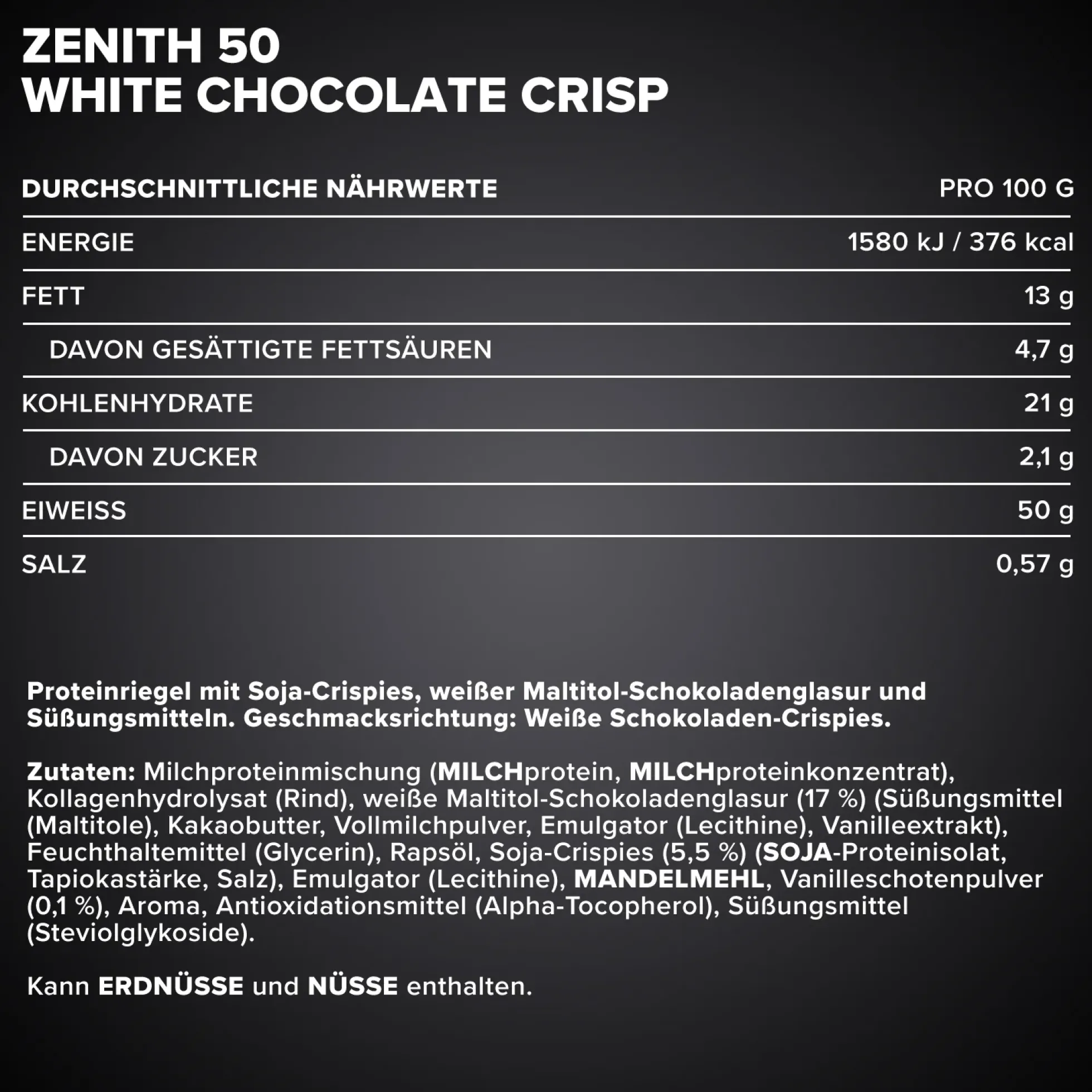 ZENITH® 50 Protein Riegel (100g)