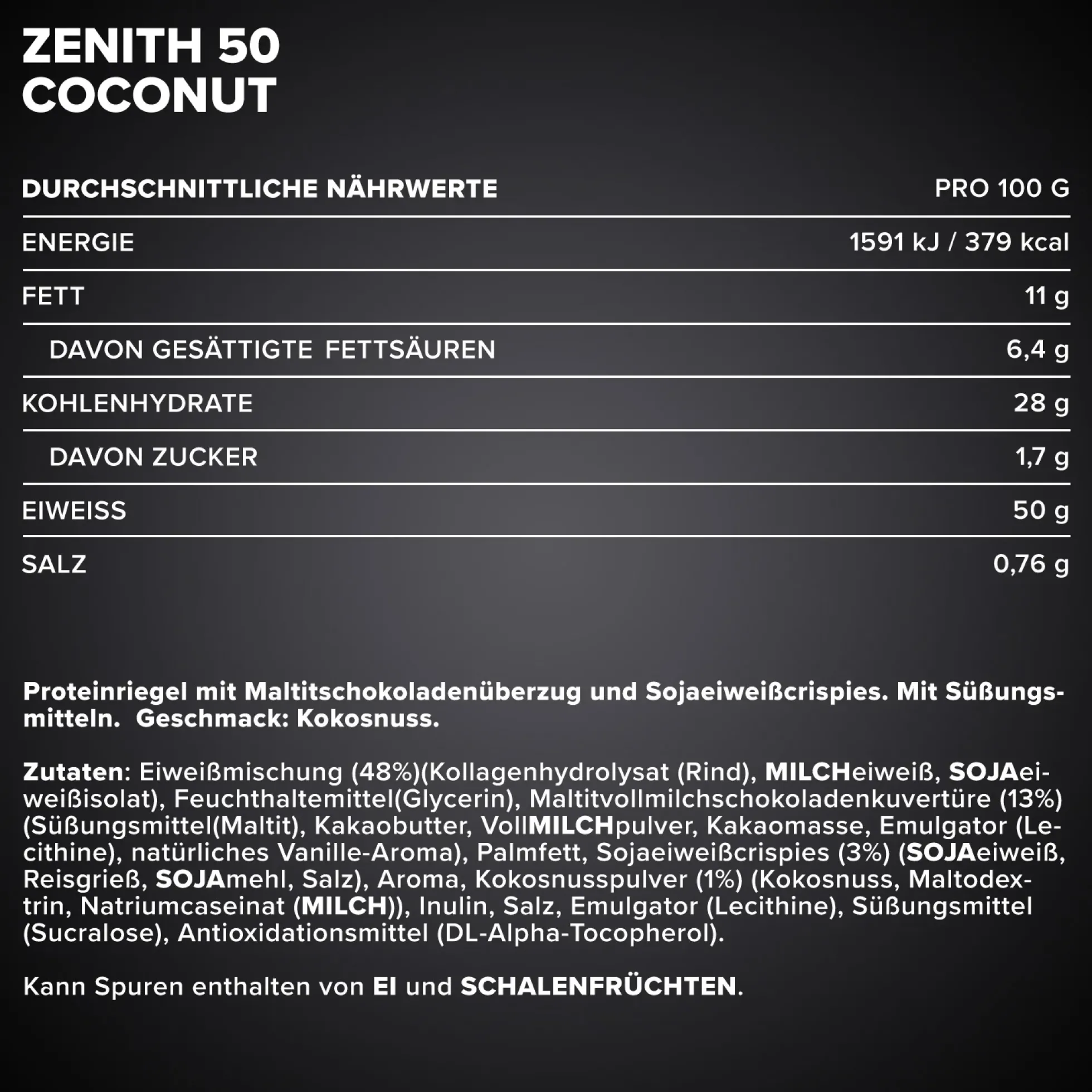 ZENITH® 50 Protein Riegel (100g)