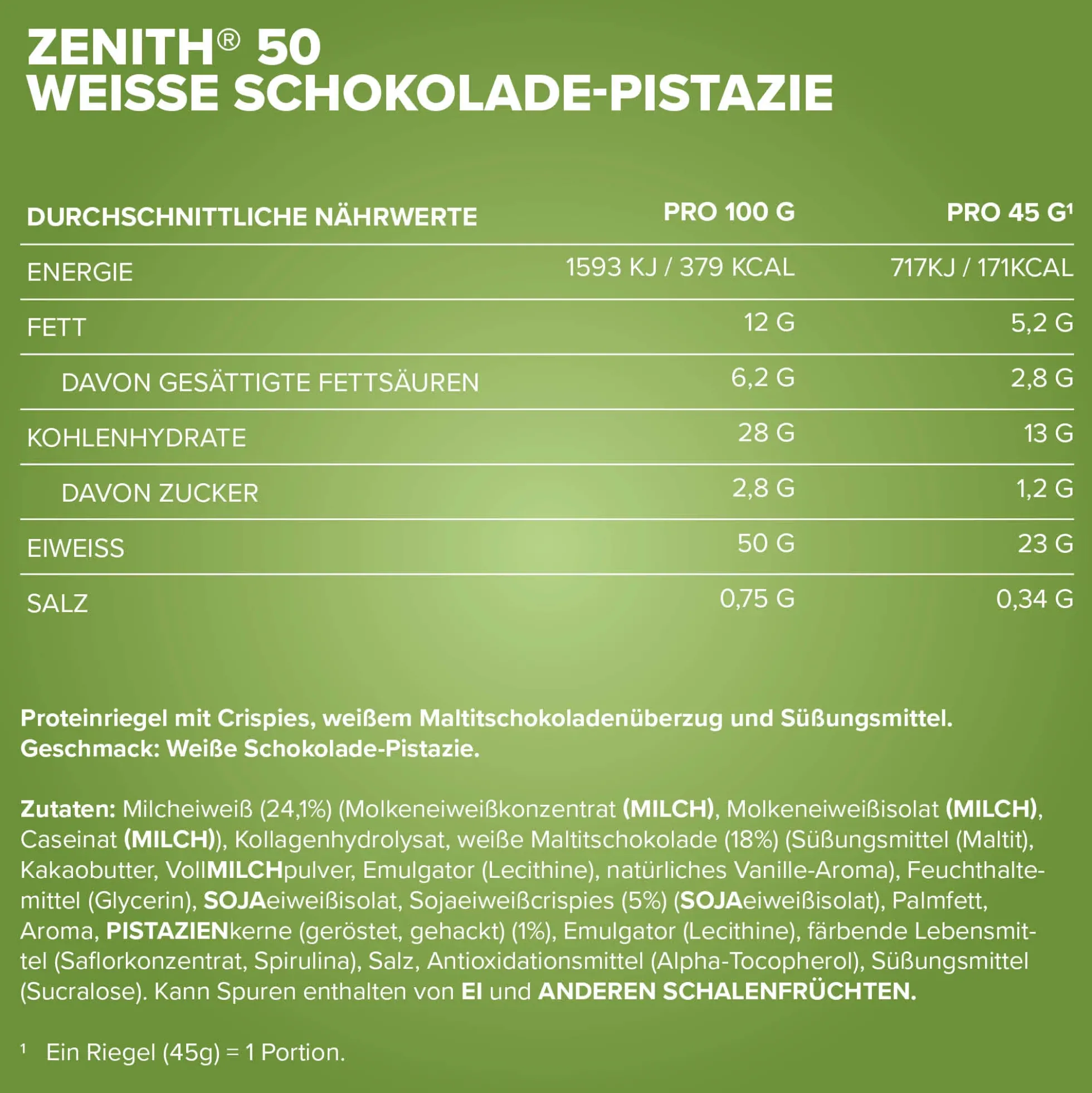 ZENITH® 50 Protein Riegel (45g)