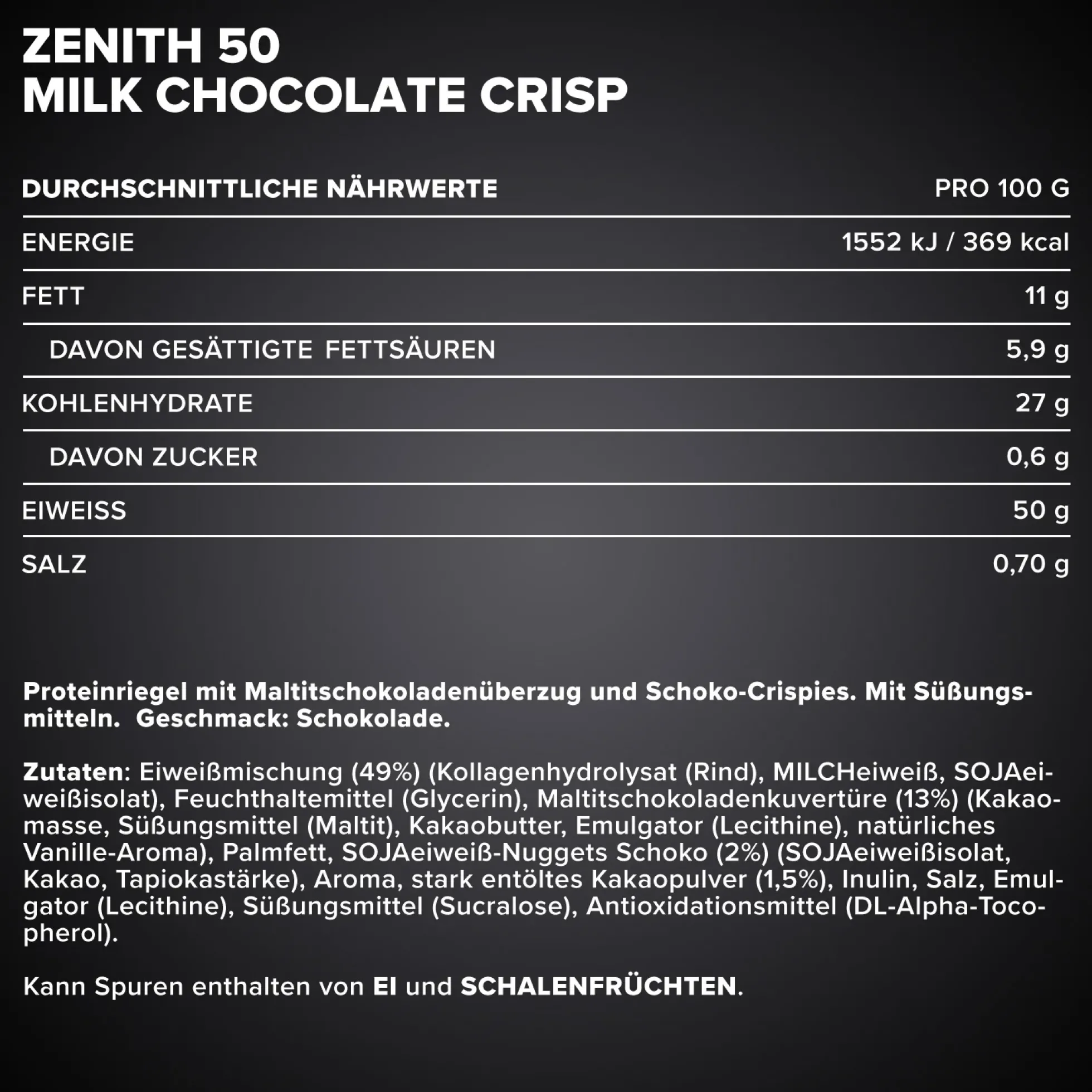 ZENITH® 50 Protein Riegel (12x100g)