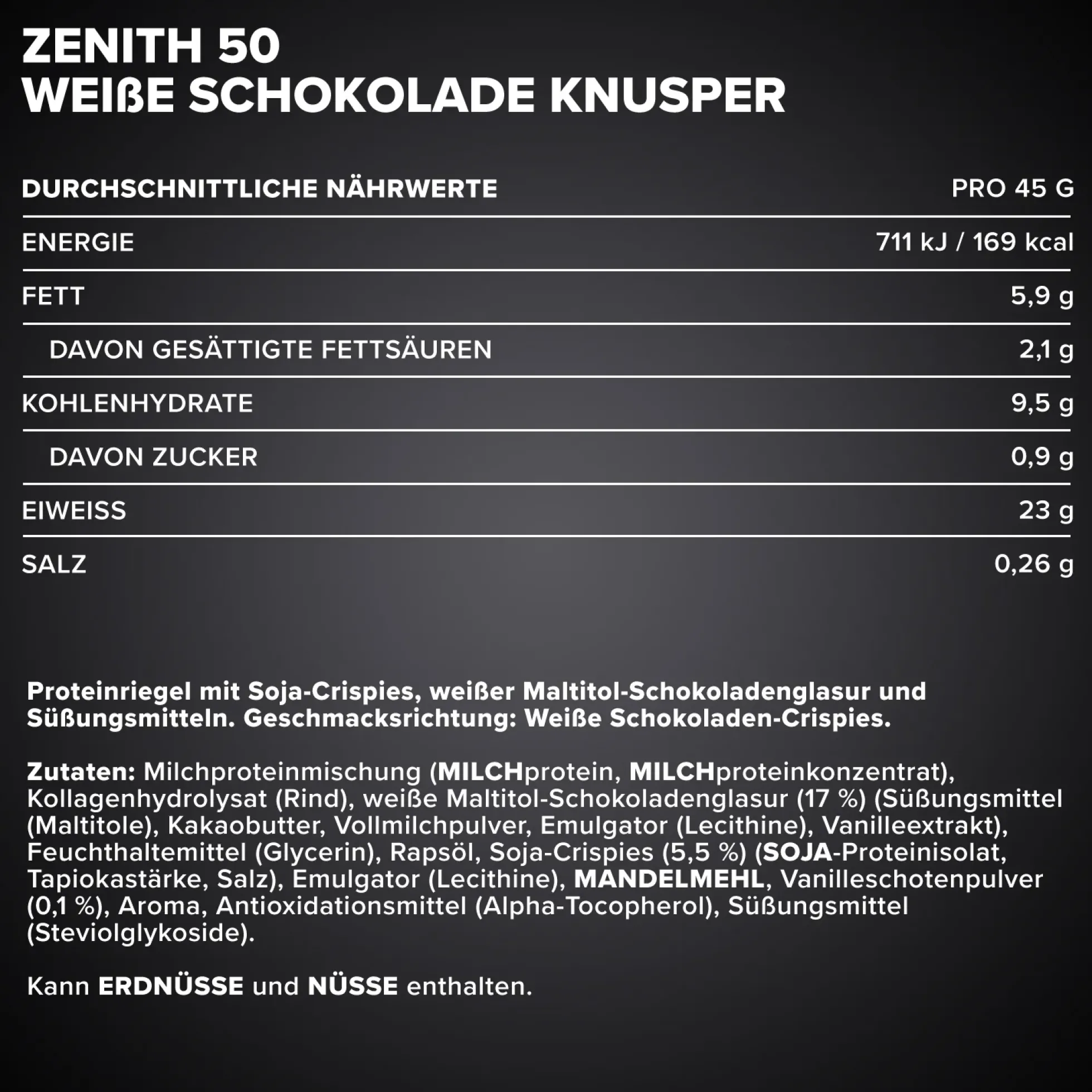 ZENITH® 50 Protein Riegel (16x45g)