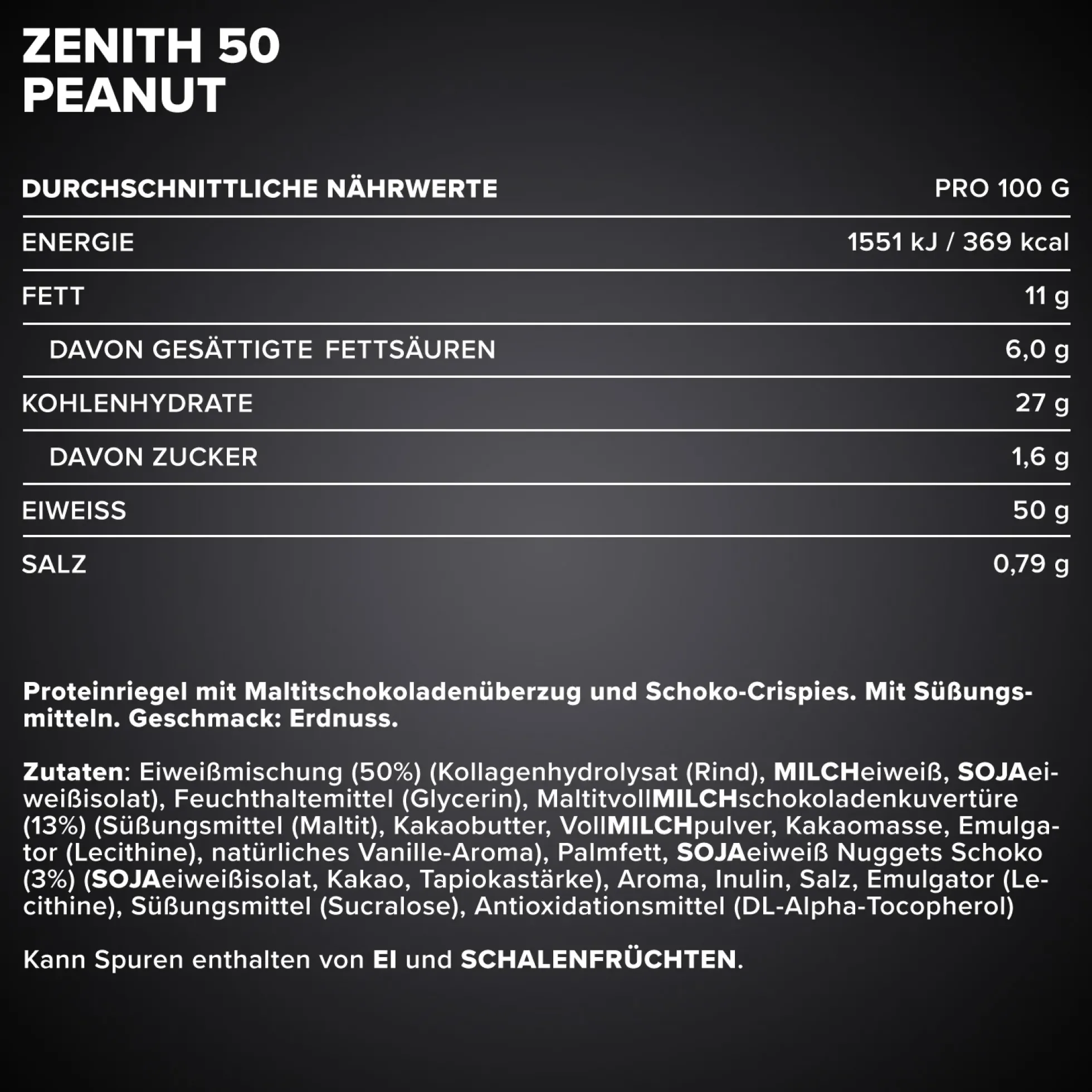 ZENITH® 50 Protein Riegel (12x100g)